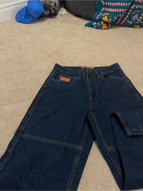 Dark Blue Men's EMPYRE Jeans with Patch Detail